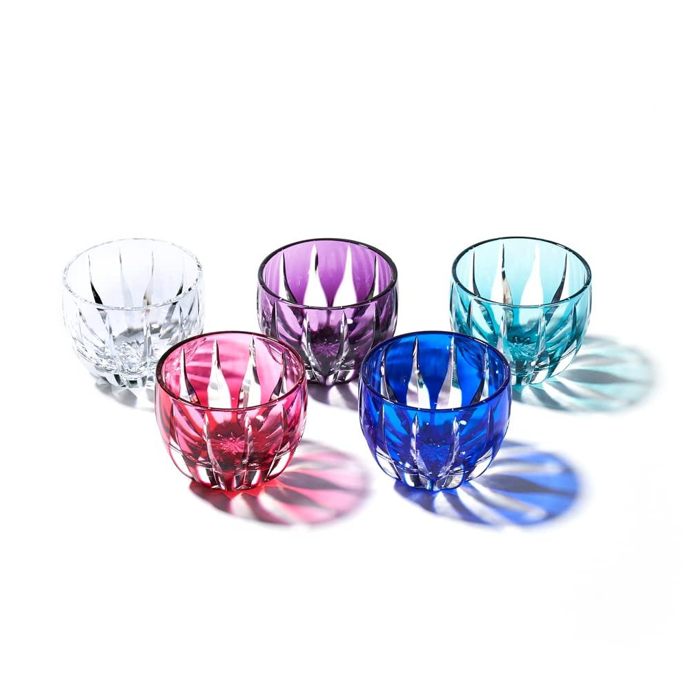 Workshop Crystal Edo Kiriko by Yasunori Kenbishi Sake Cup in a Paulownia Wood Made in Perfect for 60th 70th or as a souvenir from Japan or [Taimuro
