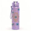 1 Stück Nazar Amulett Boho Nahtloser Druck 750ml Farbe Kunststoff Sport Wasserflasche Auslaufsicher Klappdeckel mit Strohhalm Geeignet für Sport Büro Zuhause