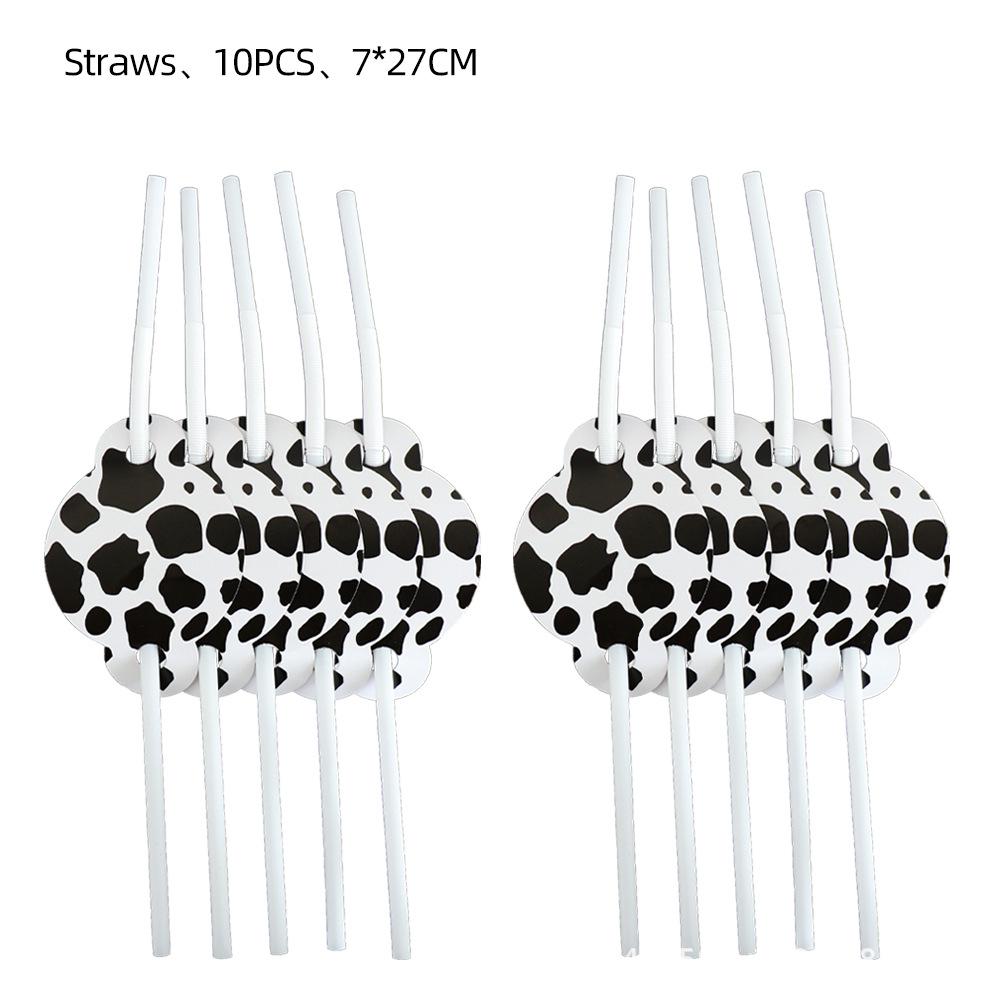 Cow Print Party Tableware Set: Plates, Napkins, Tablecloth for Farm Animal Baby Shower