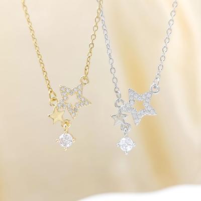 Damen Halskette mit Quaste und Stern - Modisches High-End Accessoire