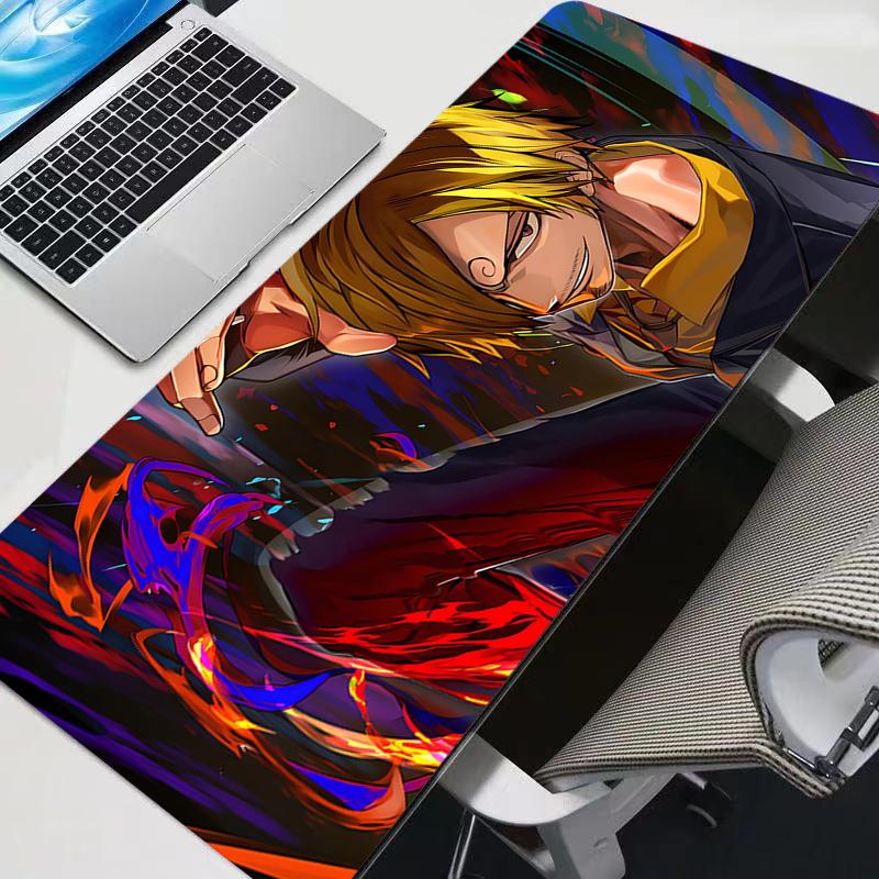 Large Mouse Pad Carpet One Piece Anime Durable Laptop Pc Gamer Keyboard Mat XXL Mousepad Edge White Tassel Rubber Table Mat