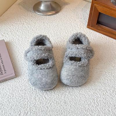 Zimné plyšové topánky pre dievčatá 2025 - Kórejský štýl Detské bavlnené topánky s mäkkou podrážkou a fleecovou podšívkou pre teplo a vonkajší komfort.