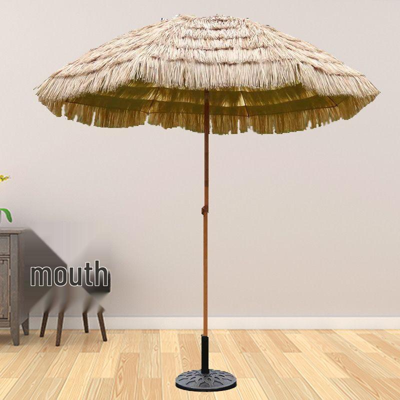 Imitation Thatch Outdoor Sunshade Umbrella - Garden, Courtyard, and Photography Decor Prop