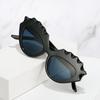 SO&EI Retro Irregular Cat Eye Women Double Color Sunglasses Fashion Trending Men Shades UV400 Yellow Pink Sun Glasses
