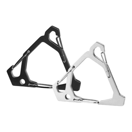 Carabinier triunghiular din oțel inoxidabil în aer liber, portabil, multifuncțional, camping, drumeții, pescuit, cataramă triunghiulară, cârlig de fixare