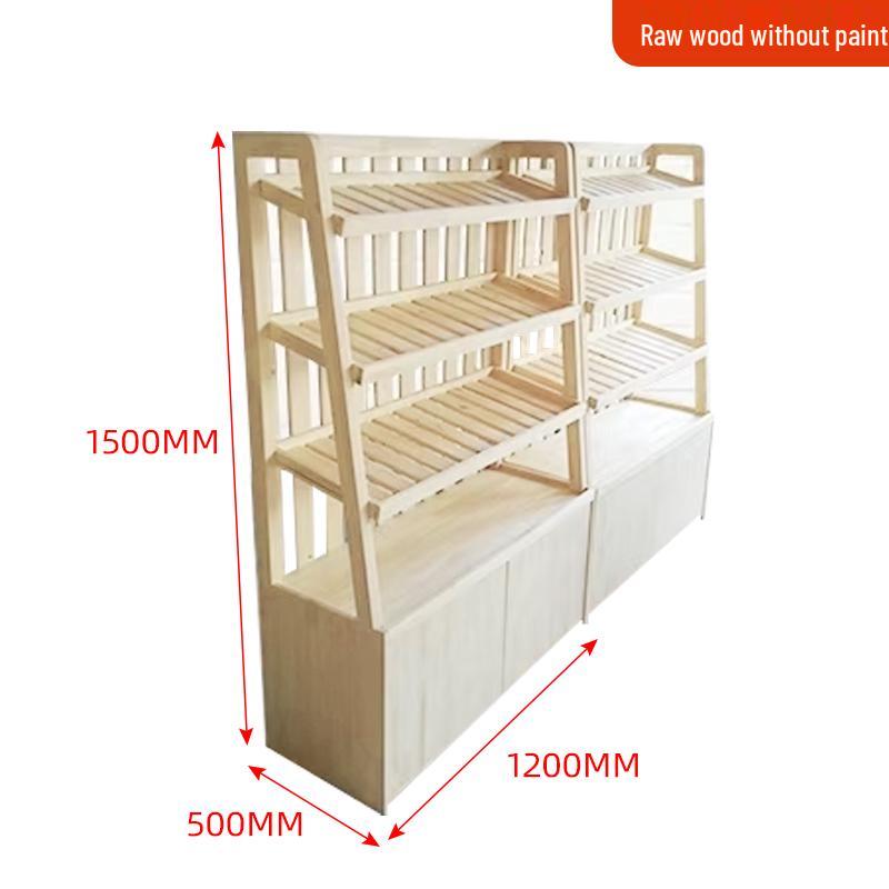 Wooden Bread & Pastry Display Rack for Stores