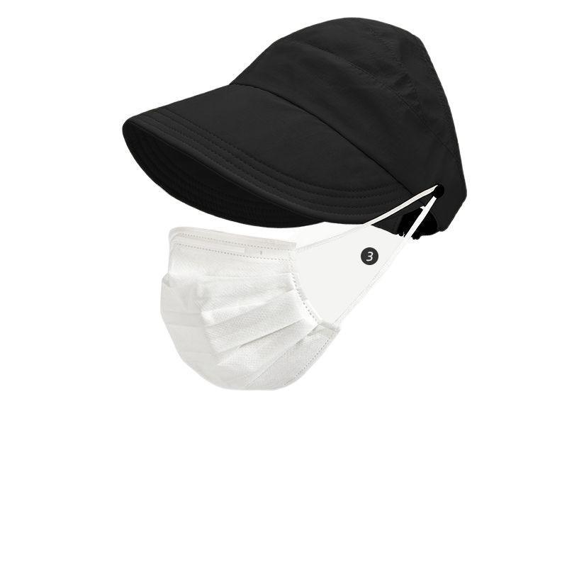 [Exclusive Discount for Newcomers 5 Yuan] Sunscreen Can Tie Ponytail Empty Top Cap Bucket Hat Summer Outdoor Sun Hat