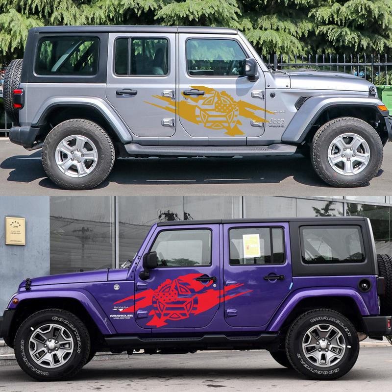Car Stickers Auto Side Door Vinyl Film styling Decals Tuning Accessories for Jeep Wrangler Renegade JK JL CJ RUBICON 4x4