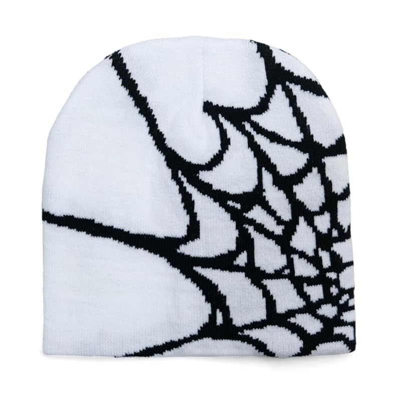 

[NAMEOF] spider web jacquard beanie knit hat hat watch cap Y2K 00s sporty grunge fashion South Korea street fairy grunge unisex men s ladies (JP,