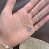 Sea Blue Stone Women Necklace Light Luxury Oval Aquamarine Pendant Collar Chain Moonlight Stone Fashion Jewelry