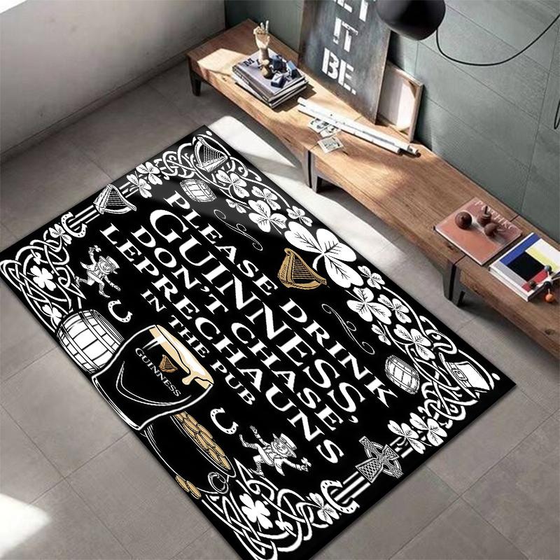 St.Patrick's Day cloverPattern Square Carpet,Area Rug,Carpet Rug for Living Room Bedroom Sofa Playroom Decor,Non-slip Floor Mat,Holiday Birthday Gifts