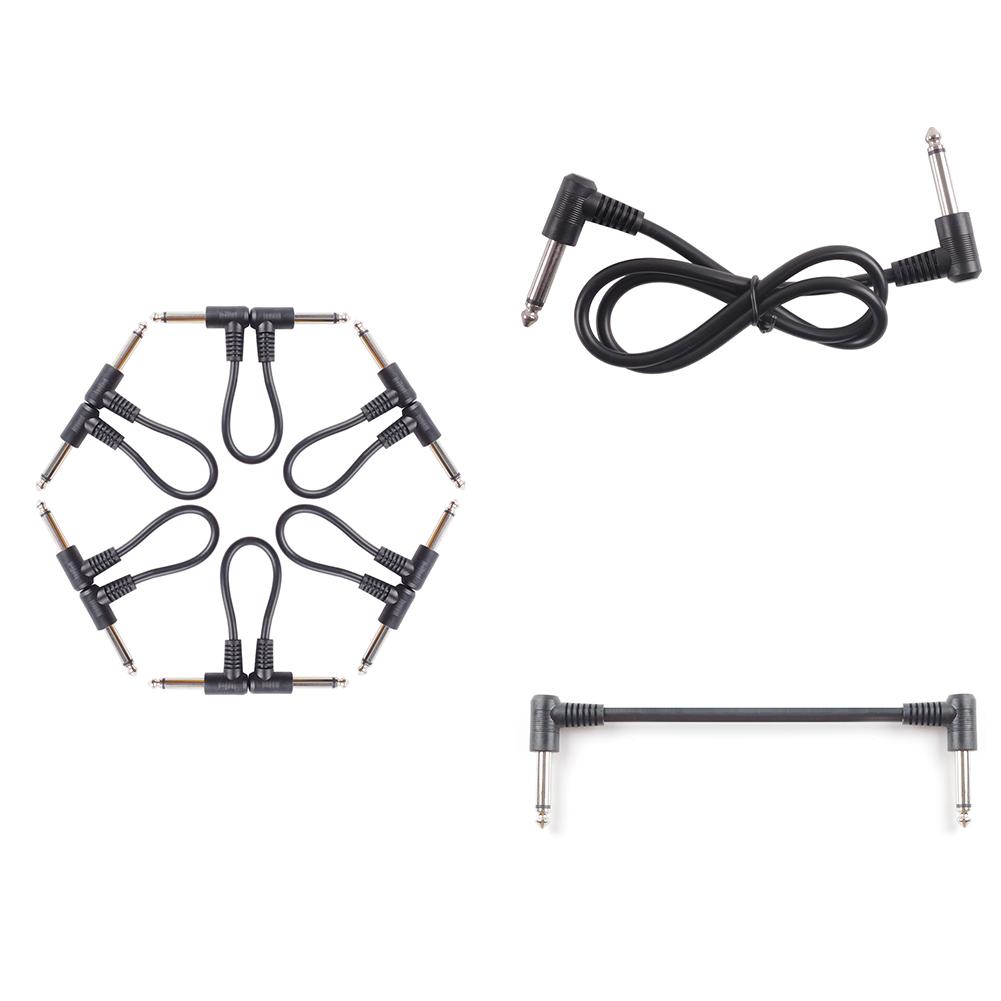 Guitar Cables Effect Pedal Cables 6.35mm 1/4” Connectors Guitar Pedal Instrument Cable For Electric Bass Speaker Amplifier