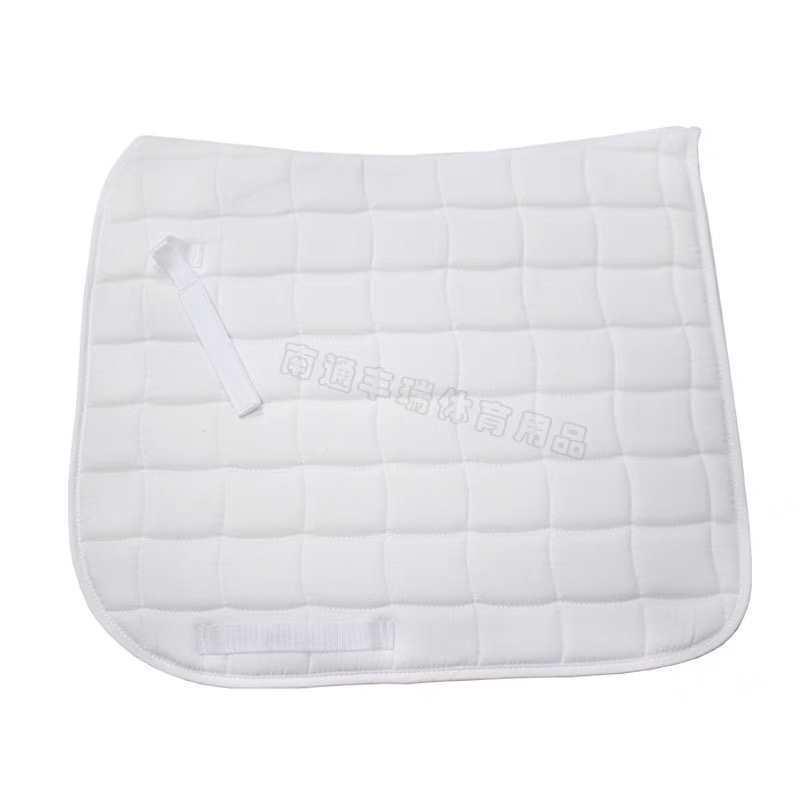 White Cotton Sweat-Wicking Breathable Saddle Pad for Equestrian Dressage, Show Jumping & Competition - Shock Absorbing All-Purpose Design