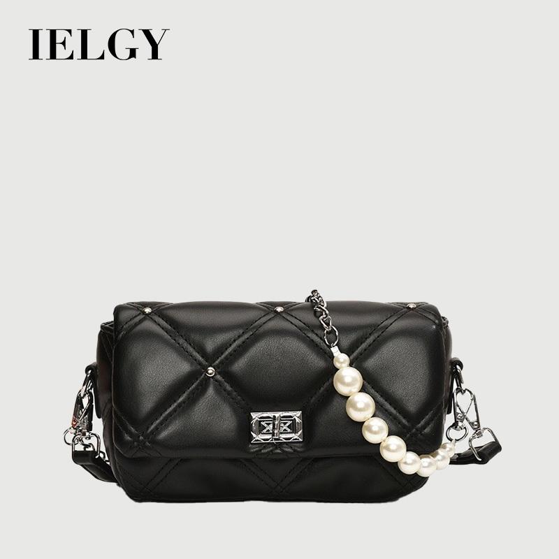 IELGY Large Bead Chain Diamond Underarm Bag Fashion Trendy One-Shoulder Cross-Body Portable