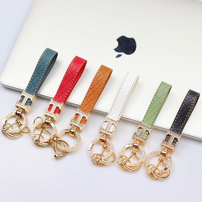 Douyin Live Stream Celebrity H Buckle Full Diamond Car Keychain