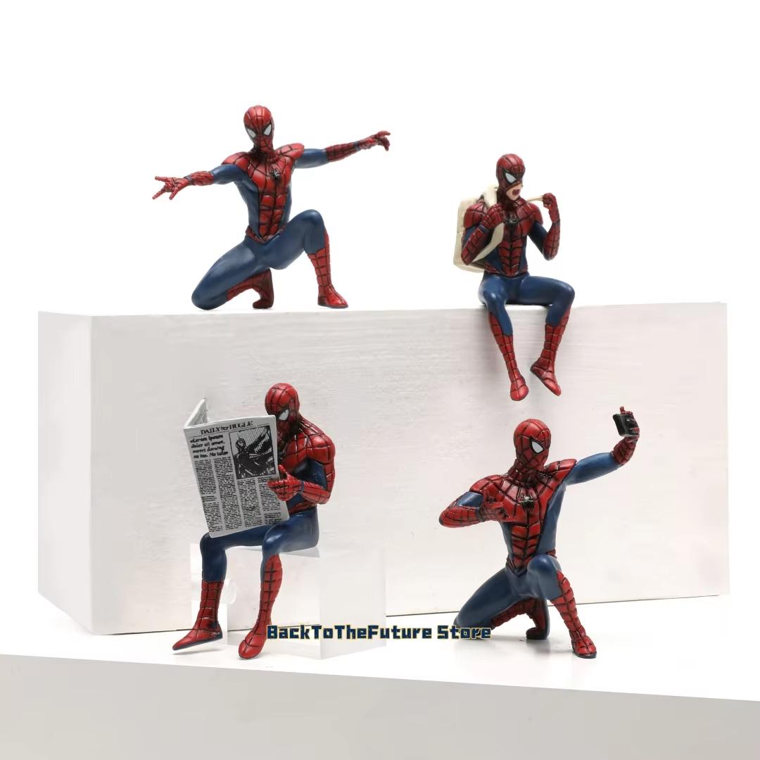 MINISO 4 шт. Hasbro Marvel Человек-паук Супергерой Человек-паук 7-9 см Фигурка Человек-паук Аниме Коллекция Мини Игрушки Модель Детский Подарок