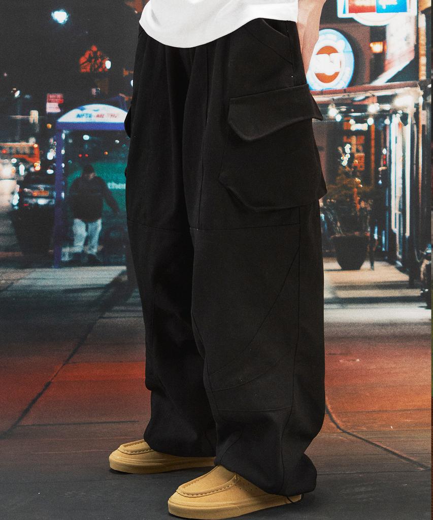CPGN STUDIO Assassin Wide 3D Cargo Pants Black