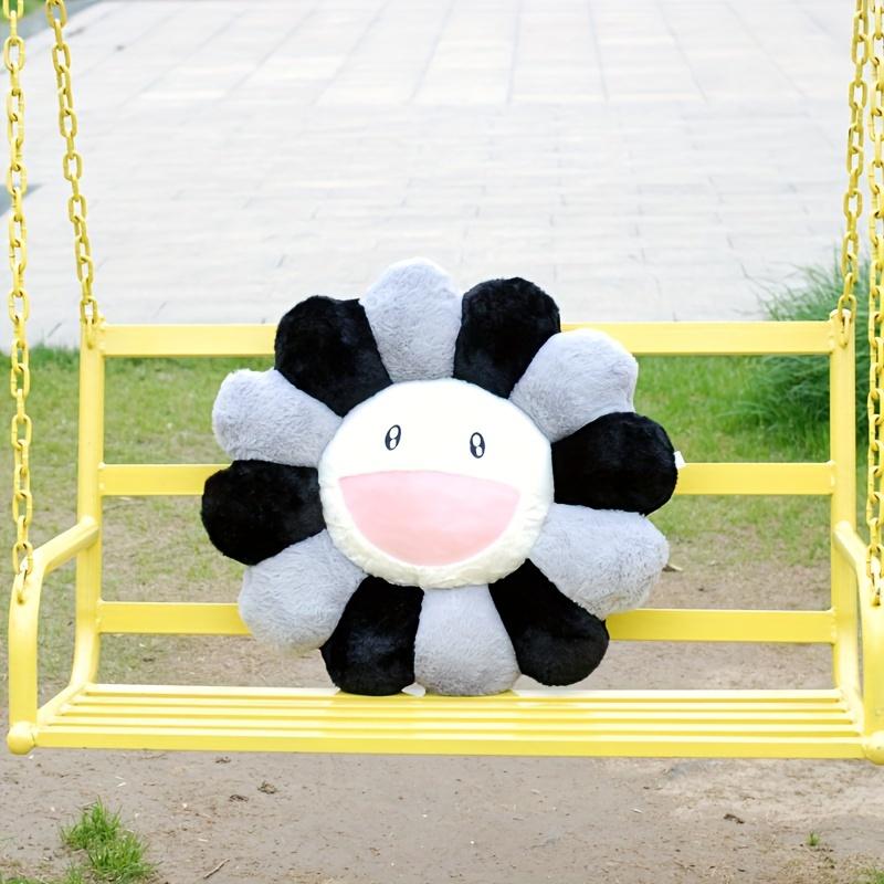 Creative Sunflower Plush Pillow Cute Smile Rainbow Flower Decorative Cushion For Office Back Support 40x40cm