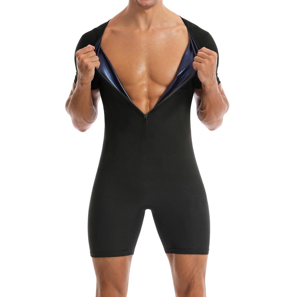 Heren Europees-Amerikaanse Fitness Sauna Bodysuit – Hoge Zweet Body Shaping Pak