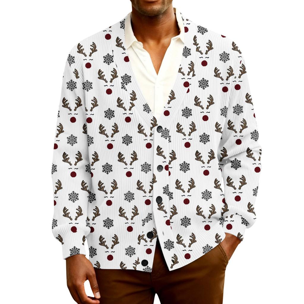 Men's Ribbed Knit Long-Sleeve Cardigan