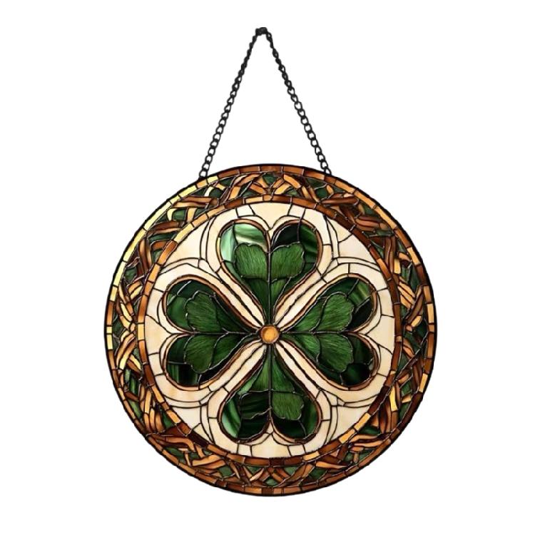 

Stained Sun Catcher Round Window Hanging Pendant Ornament For Home Garden Wall Decoration Glass Hanging Decoration 16cm