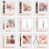 Nagelverbesserungsset aus Edelstahl in Roségold, 18-teiliges Nagelverbesserungs- und Fußreparaturset, professionelles Nagelmesser mit Lederetui