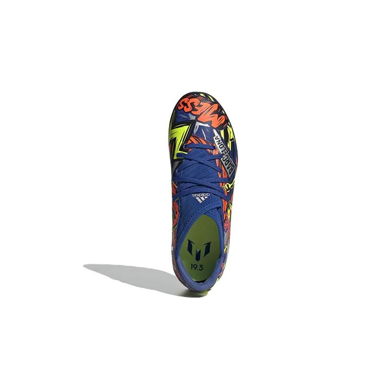 adidas Messi 19.3 Turf Boots J Slip Resistant Abrasion Resistant Low Top Kids' Soccer Shoes Yellow Blue Kids' EH0595