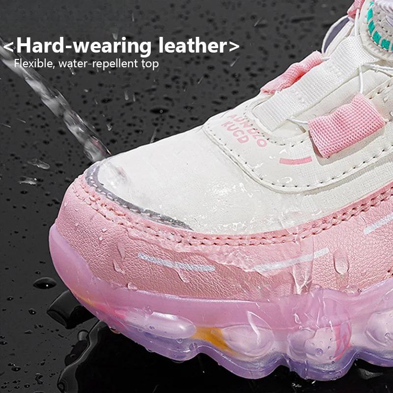 New Anti-skid Leather Kids Sneakers for 5-16Years Girls Casual Walking Footwear Non Slip Children Boys Sport Running Sneaker