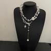 Elegant Double Layer Beaded Tassel Necklace for Women – Personalized Fashion Design, Versatile and Trendy.