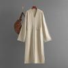 Autumn and Winter New Collar Solid Color Casual Loose Knitted Dress Split Fork Long Sleeve Large Size Long Skirt
