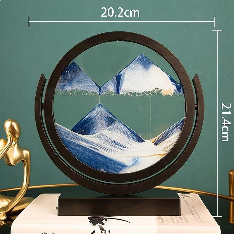 Liquid Hourglass Sand Painting Ornament Glass Decor for Office Desk Living Room Bedside Table Birthday Gift Shower Timer