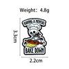 Cute Skull Chef Brooch: Creative Quote Badge for Backpacks - Alloy Decorative Accessory