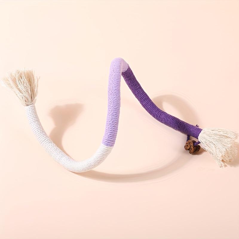 Cat Bite Rope Toy Cat Teeth Grinding Rope Durable Cat Oral Cleaning Toy Interactive Cotton Rope Bite-resistant Chewing Toy