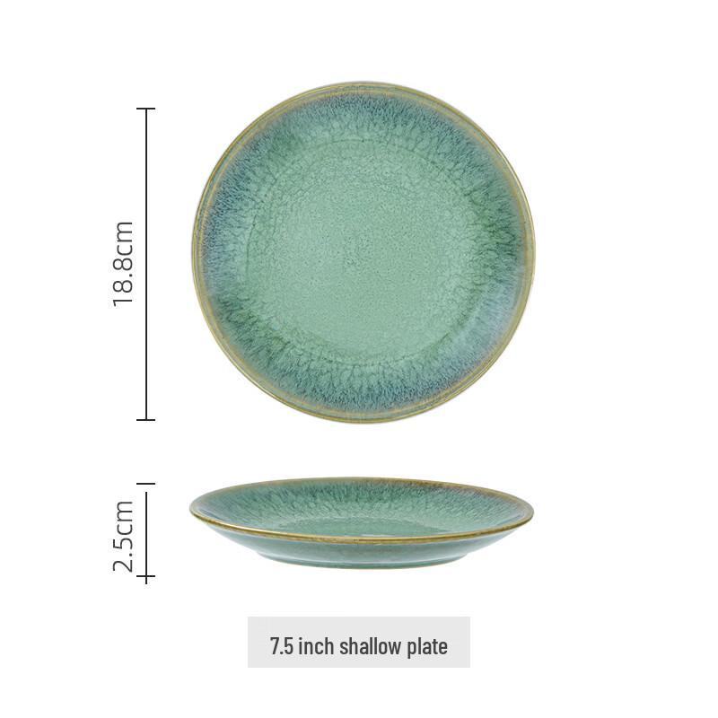 

Ru Han Kiln Glazed Ceramic Dumpling Plate Set