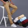 Pantalones Casuales de Color Sólido Clásico para Hombre de Primavera y Otoño Pantalones Rectos Ajustados Elásticos de Negocios