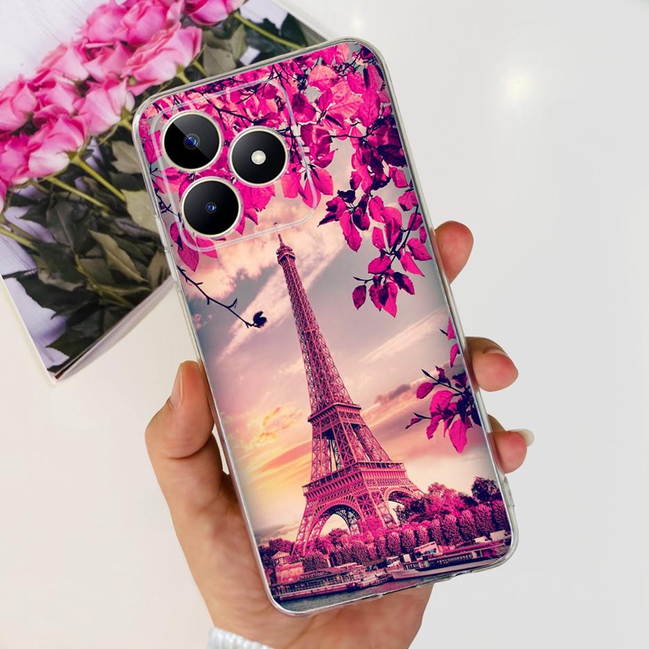 Etui na Realme Note 50 RMX3834 Uroczy Kot Malowane Pokrowiec Miękki Silikonowy Pokrowiec na Telefon Na Realme Note 50 Note50 Tylna Pokrywa 6.74'' Torby
