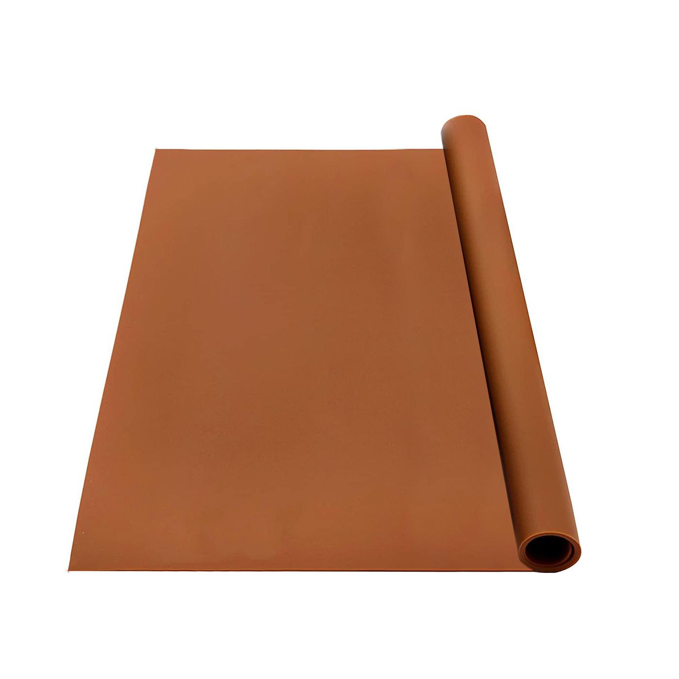 Многоразмерный силиконовый коврик, большой виниловый настольный коврик, термостойкий, противоскользящий, для пикника, обеденный коврик для посуды, защитная накладка для столешницы ESD 30 X 50 CM &Rectangular коричневый