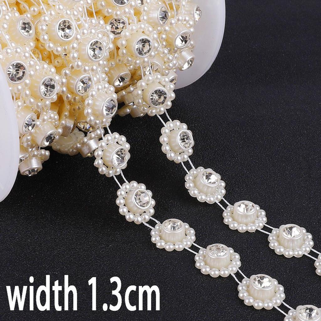Round Sun Rose Double Pearl Chain for Wedding & DIY Hair Accessories