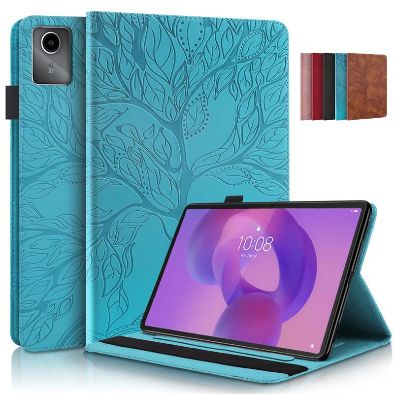 Tablet Coque For Lenovo Idea Tab 11 Case tb336fu Emboss Tree Flip Wallet Stand Cover For Funda Xiaoxin Pad 11 2025 Case tb335fc blu