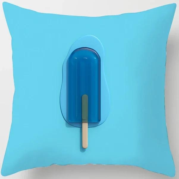 Peach Skin Pillowcase Home Decor  Candy Color Macaron Print Car Sofa Pillow Cushion Cover