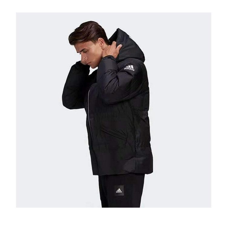 Adidas Outdoor Casual Sports Hooded Down Jacket Men Outerwear Black GF0054