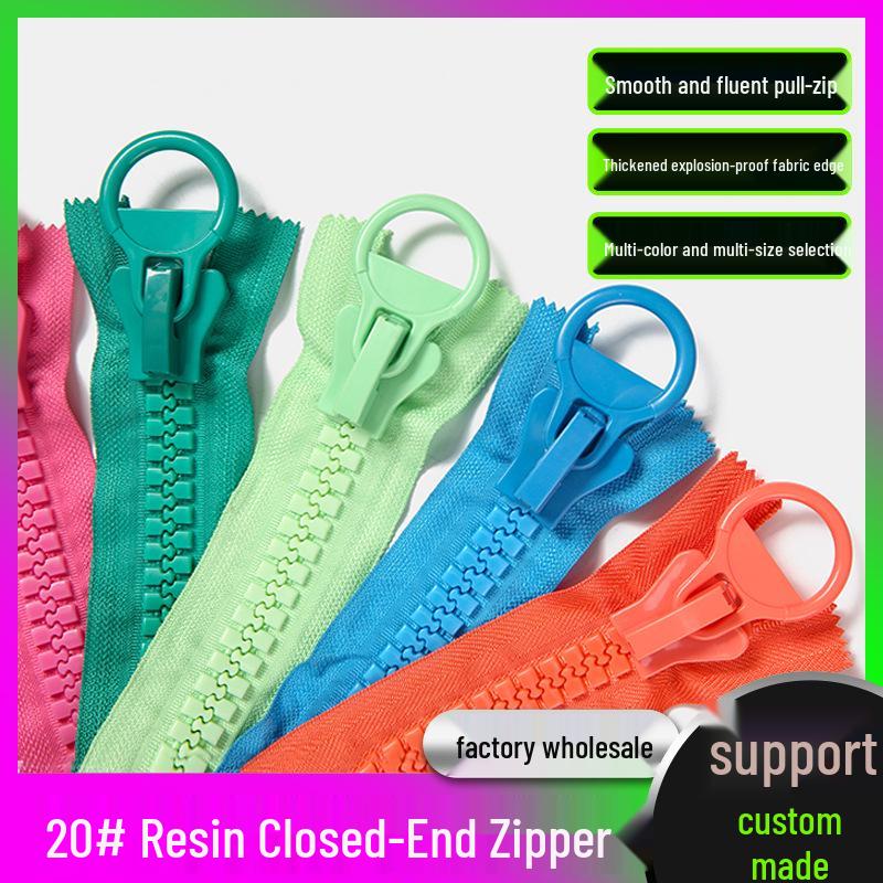 

No. 20 Large Tooth Resin Zipper Pencil Case with Colored Plastic Teeth