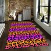 Colorful Leopard Print Carpet with Gradient Orange and Purple Background Design Suitable for Use As an Anti-slip    for    Room and Bedroom Sofas