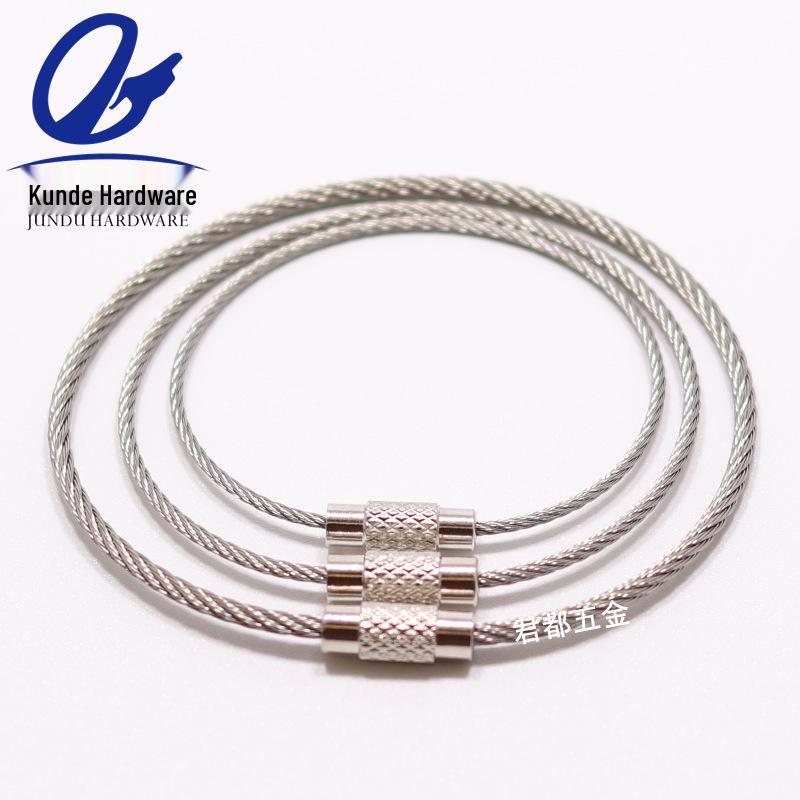 Stainless Steel Wire Rope Keyring Lock.