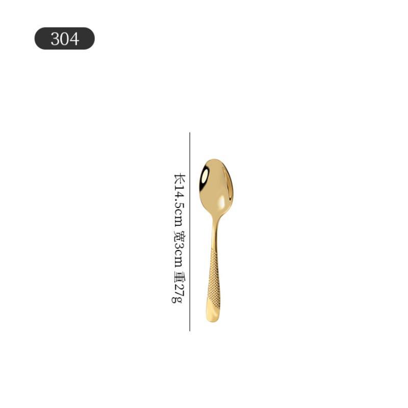 Cross 304 Stainless Steel Star Diamond Tableware Set: Steak Knife, Fork, Spoon, and Teaspoon for Home and Hotel Use