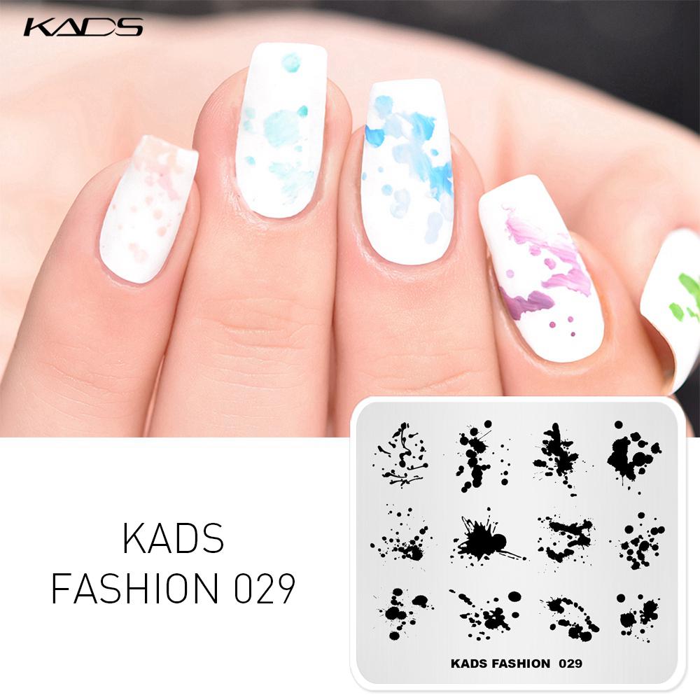 kads Nagelvorlagen Fashion 029 Splash-Ink Painting Design Bildvorlage Nagelstempelvorlagen Plate Stamping Nail Art Schablonen