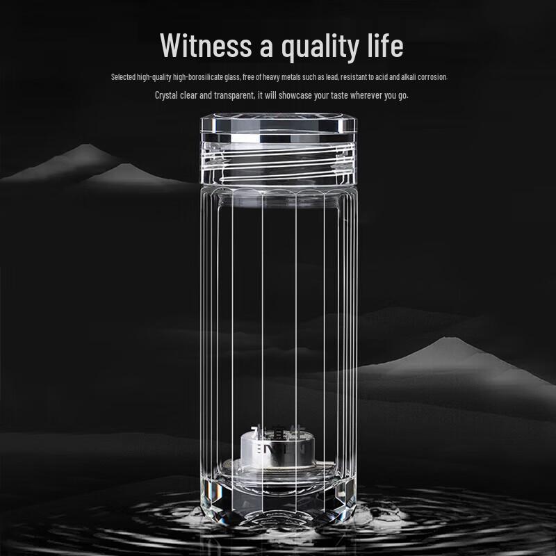 Shui Yi Sheng Pure Titanium Double-Layer Glass Business Tea Cup