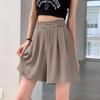 Women's Retro High-Waist A-Line Autumn Shorts 2024 – Casual, Loose, Wide-Leg Mid-Length.
