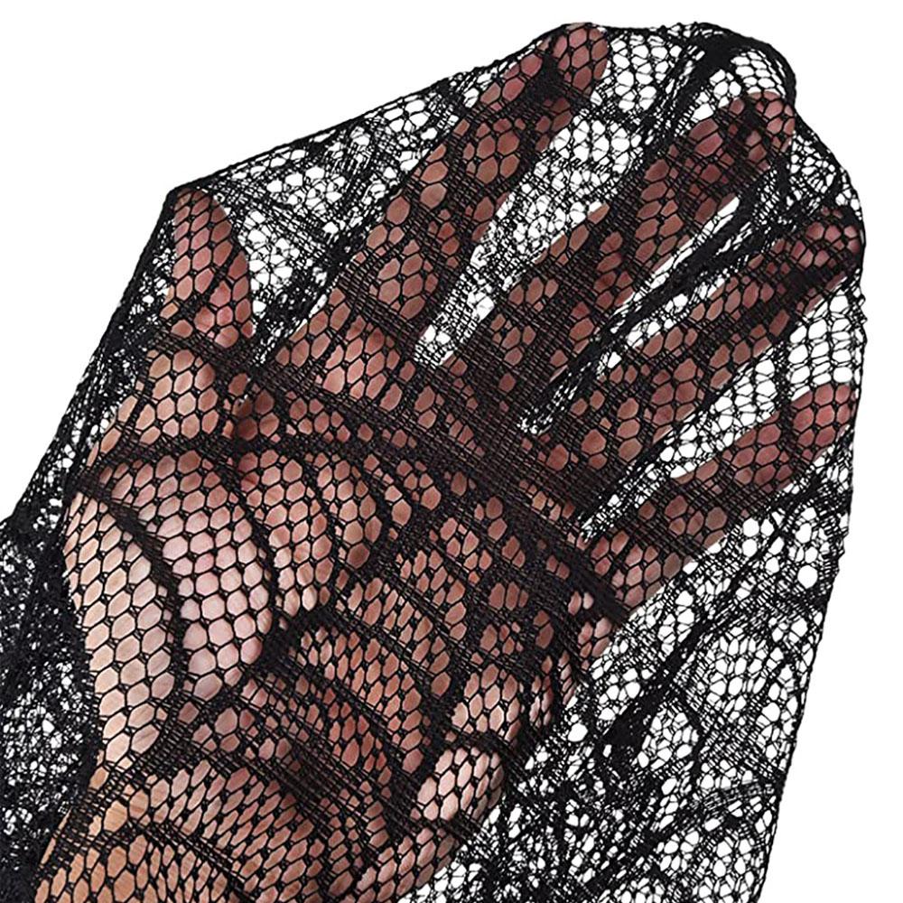 New Halloween Decorations Props Black Lace Spiderweb Fireplace Mantle Scarf Cover