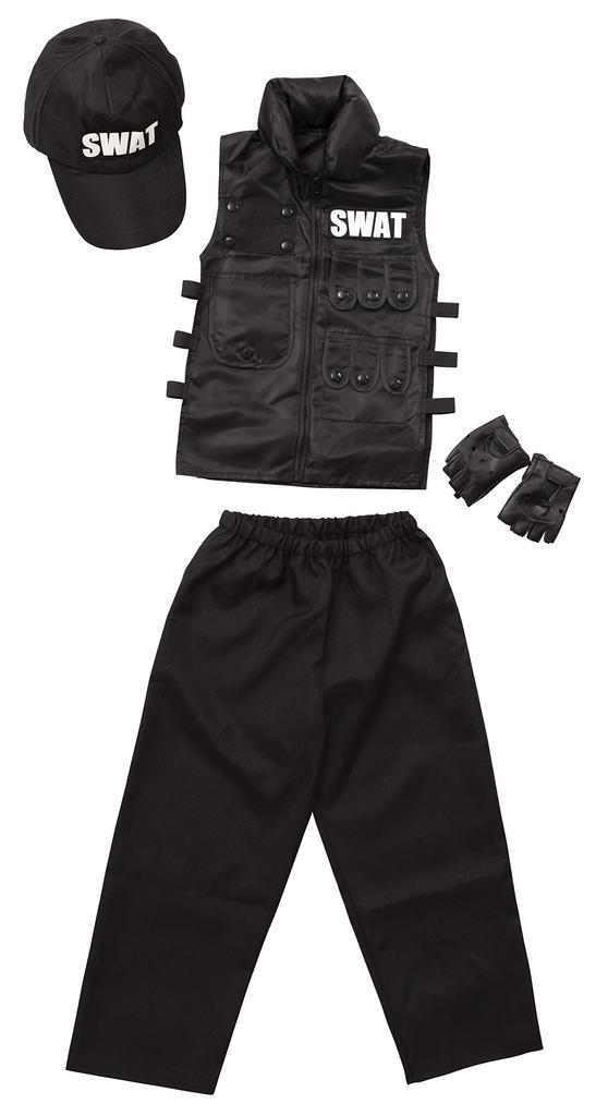 Clearstone Cool Swat Cosplay Halloween Black Kids' Costume, 100cm, Boys,
